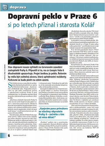 Vaše 6 2019/06 - Dopravní peklo v Praze 6