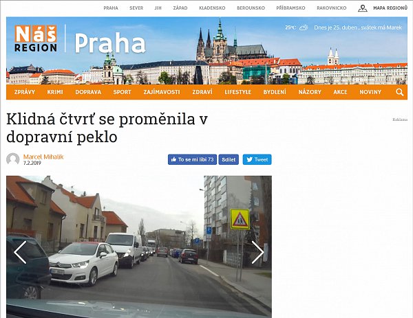 Náš region: Klidná čtvrť se proměnila v dopravní peklo